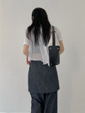 [Card Holder SET] Herringbone Leather Shoulder Bag