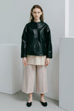 Lambskin Minimal Shirt Jacket