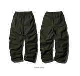 Pigment shirring parachute pants