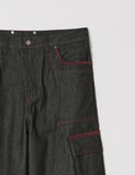 OBLIQUE PATCH DENIM PANTS