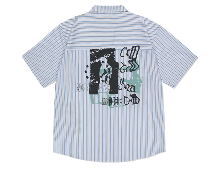 mahagrid(マハグリッド) - DISORDER STRIPE ZIP UP S/S SHIRT – einz.jp