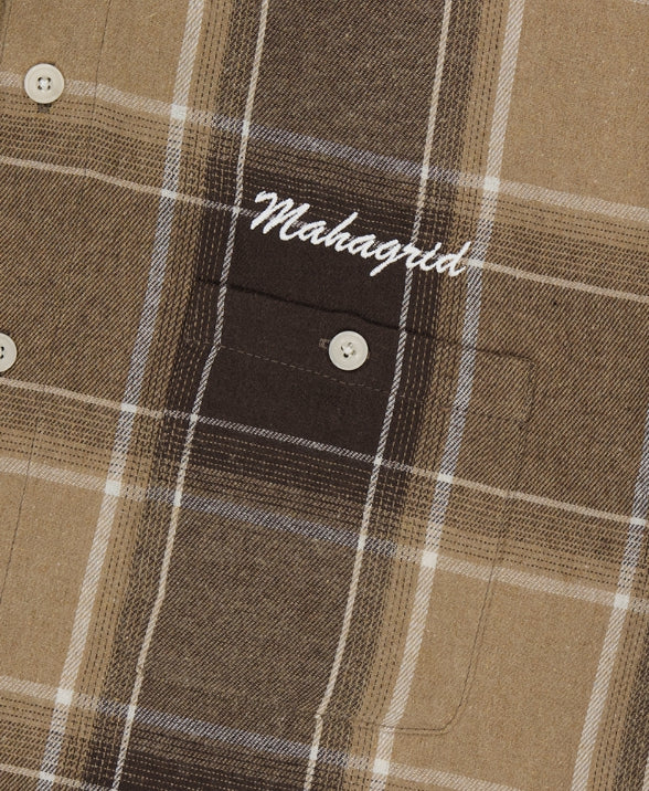 mahagrid(マハグリッド) - フードオンブレチェックシャツ / HOODED