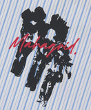 DISORDER STRIPE ZIP UP S/S SHIRT