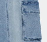 HEM BUTTON UTILITY DENIM PANTS