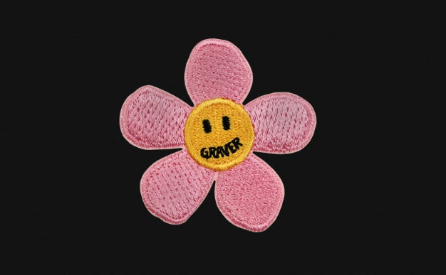 【GRAVER】23FW★ Pink Flower Dot Embroidery S/S Kt Collar T GRAVER(グレーバー) - ピンクフラワードット刺繍半袖ニット