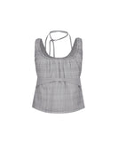 Halter Strap Plaid Sleeveless