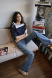 OFF-SHOULDER SHIRT LAYERED UNBALANCED T-SHIRT