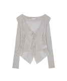 Ruffled Drape Cardigan