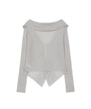 Ruffled Drape Cardigan