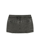 Button Denim Mini Skirt