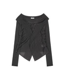 Ruffled Drape Cardigan