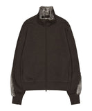 Fur Trim Jersey Zip-up