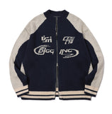 [2-WAY] Curved Block Knit Zip-Up