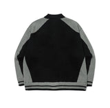 [2-WAY] Curved Block Knit Zip-Up