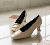 Las N Square Middle Heel