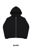 Meliou Crop Knit Hood Zip-Up