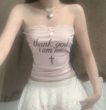 Thankstoo Lace Tube Top