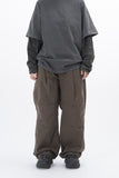 Eco Knee Incision Curved Wide Pants