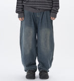 Onic pintuck balloon wide denim