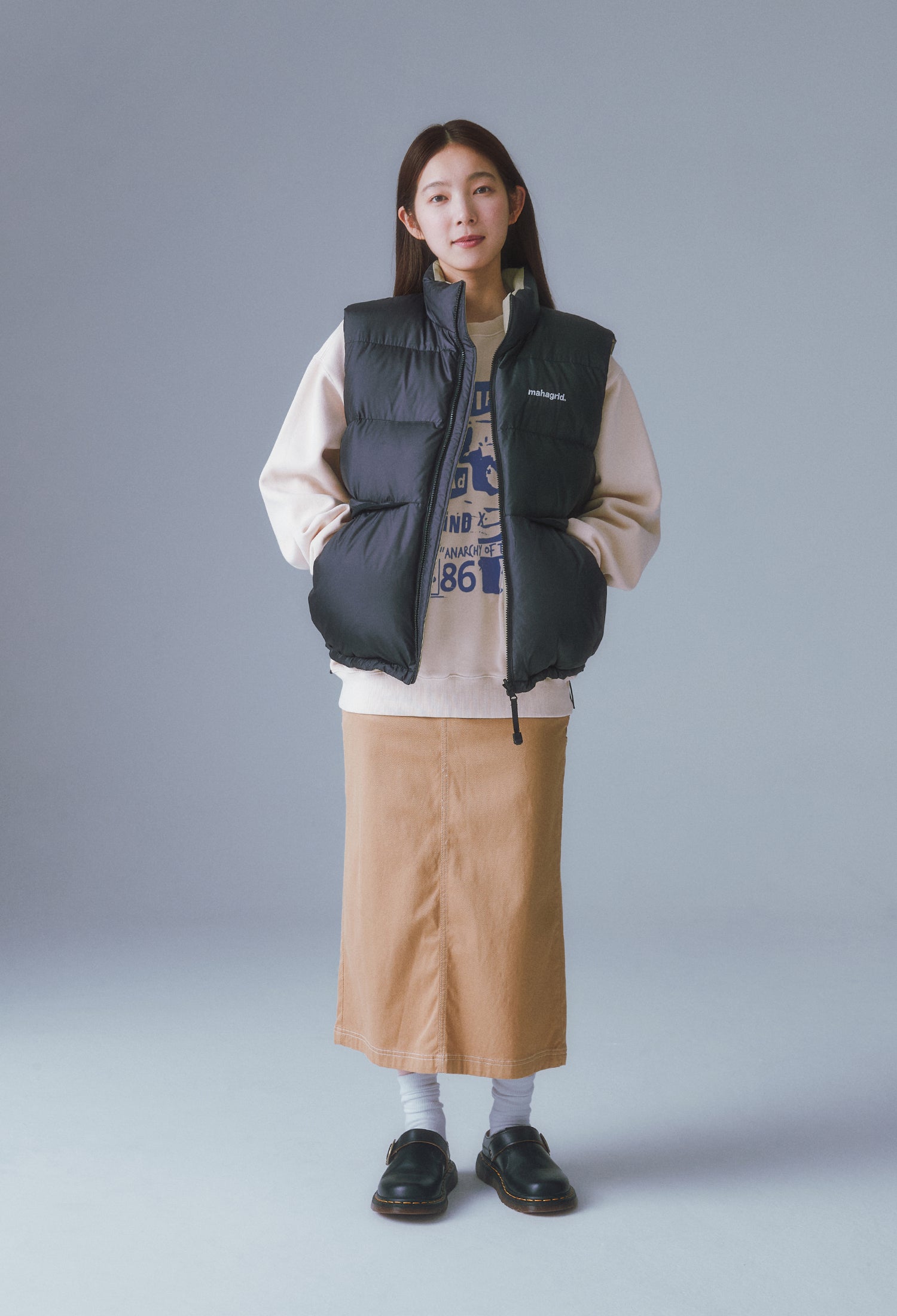 mahagrid/マハグリッド』REVERSIBLE DOWN VEST/リバーシブルダウンベスト-