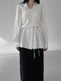 Cashmere wool diagonal knit vest