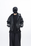 Viter Leather Track Hooded Jacket