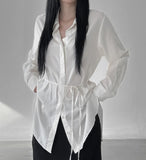 Hidden Placket Strap Shirt