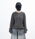 Moriah Henley Neck Dyeing Long Sleeve T-Shirt