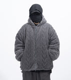 Manon Cable Hooded Fur Jacket