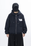 WITH LOVE Boucle Embroidery Hood zip-up