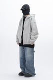 Eyelet Fleece Hooded Zip Up