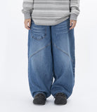 Lable Incision Line Wide Denim