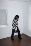 mohair chess knit cardigan