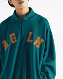 [AG] Applique Sweat Half Zip Up