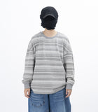 Phrase Stripe Knit Long Sleeve T-Shirt