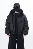 Tenny Fur Hooded Crop Jacket