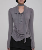Asymmetrical Draped Shirt