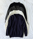 Cable long sleeve knit