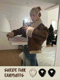 SUEDE FUR EARMUFFS