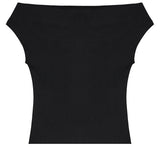 PTN) Off-Shoulder Logo T-shirt