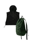 Nylon Layered Crop Hoodie & Rib Nylon Packable Backpack