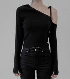 Aden One Shoulder Slit Knit