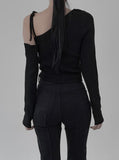 Aden One Shoulder Slit Knit