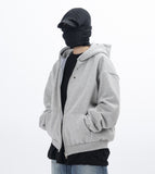 Eyelet Fleece Hooded Zip Up