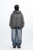 Iber Damage Knit Hooded Full Zip-Up