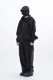 Huile Incision Hooded Zip-Up