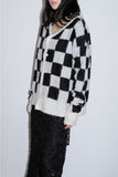 mohair chess knit cardigan