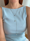 Heart Ball Drop Layered Necklace