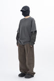 Eco Knee Incision Curved Wide Pants