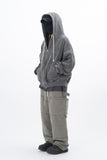 Olide Pigment Dyed Embroidery Hooded Zip-Up